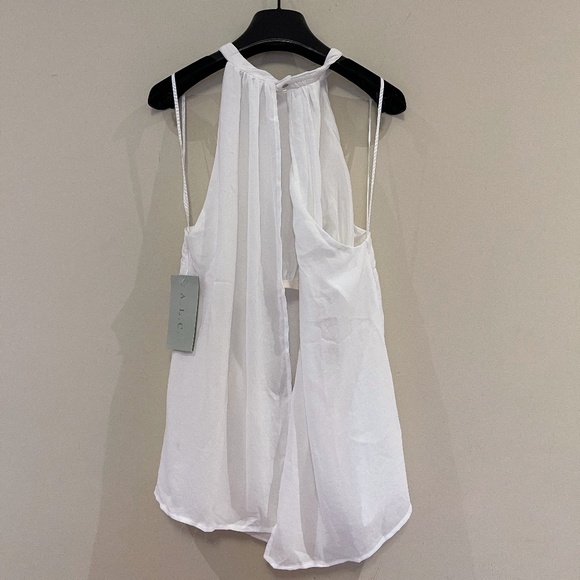 NWT A.L.C White Halter Tank Top Sz M - Picture 4 of 8